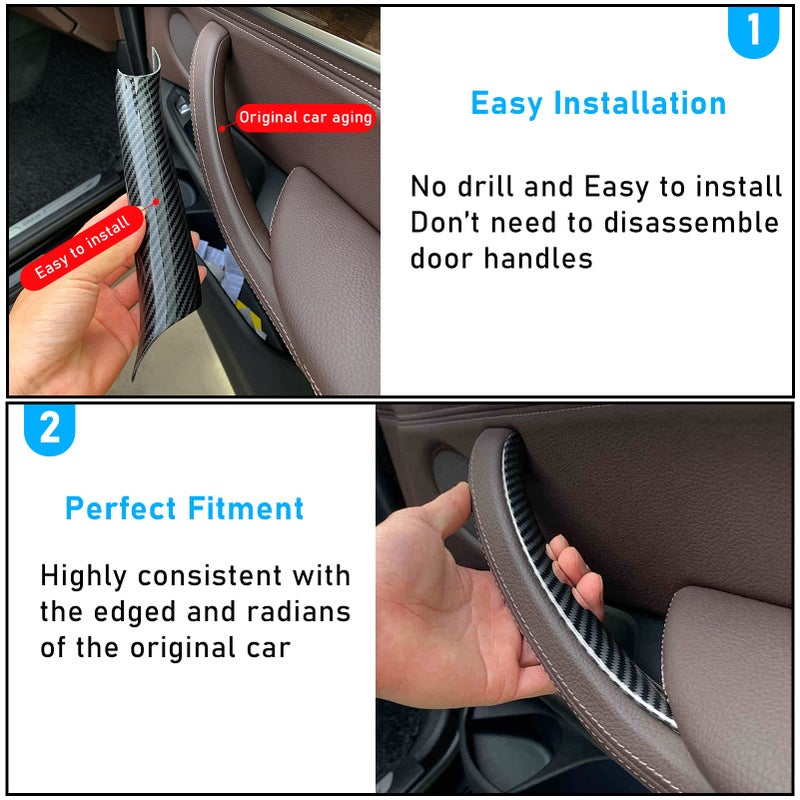 TTCR-II Compatible with BMW 3 Series F30 Door Handle Covers 4 Series, 2 Pcs Door Handle Wraps Fit BMW 328i 330i 335i F30/F31 2012-2018 and BMW 428i Door Handle 435i F32 2014-2017 (Not Real Carbon) - Image 5